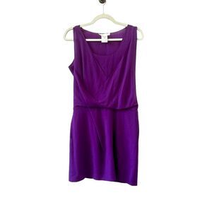 Chloe Draped Wool Sleeveless Blouson Mini Dress Women's Violet Size T38